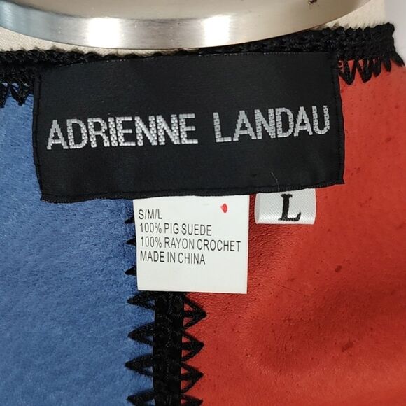 🔥HP Adrienne Landau Dyed Pig Suede Long Patchwork Colorblock Duster Jacket - Picture 7 of 13